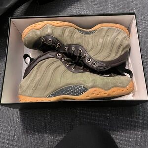 Nike Olive and Black Foamposite Sneakers